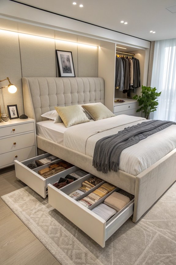 organize storage bed efficiently