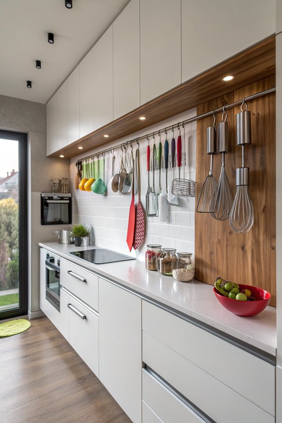 organized kitchen utensil storage