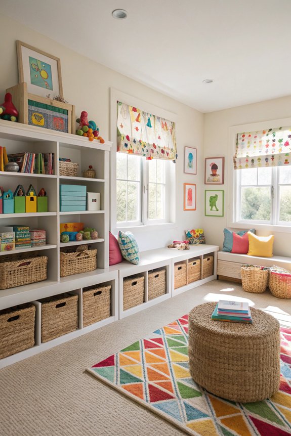 organizing toys with bins