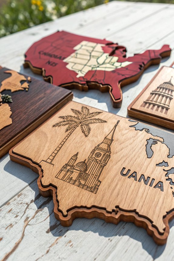 personalized wooden map decor
