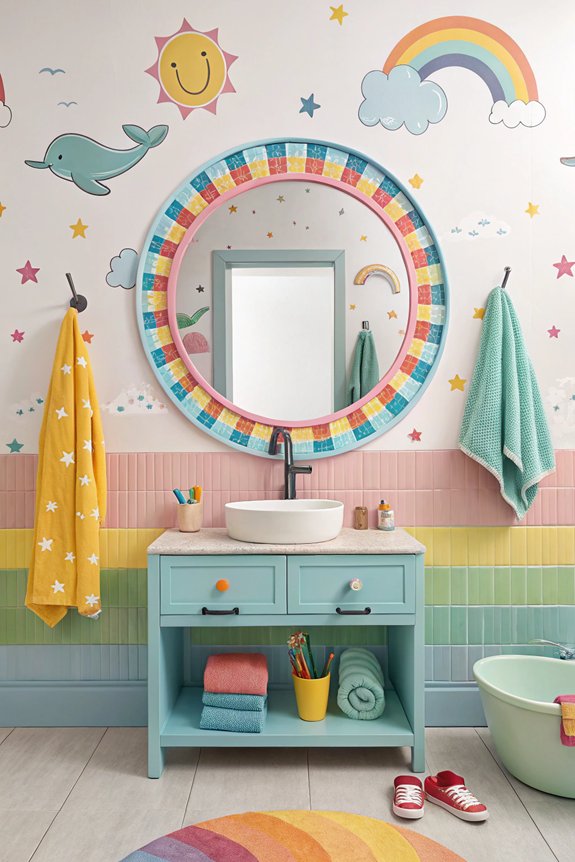 playful kids bathroom mirrors