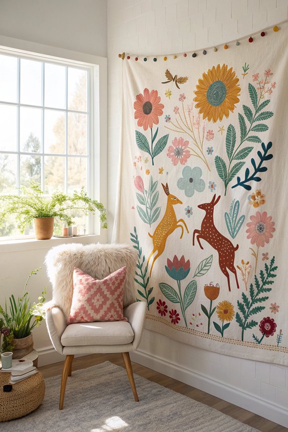 playful whimsical tapestry decor