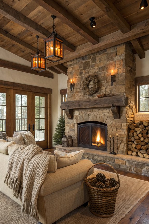 rustic fireplace design ideas