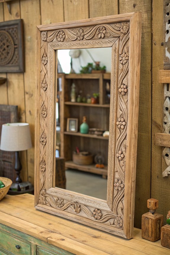 rustic mirrors enhance decor
