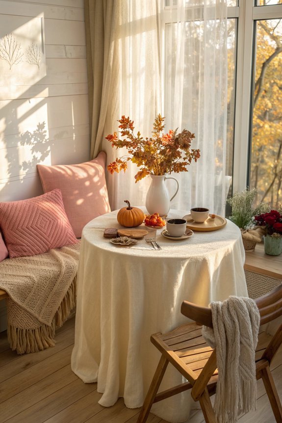 seasonal breakfast nook decor