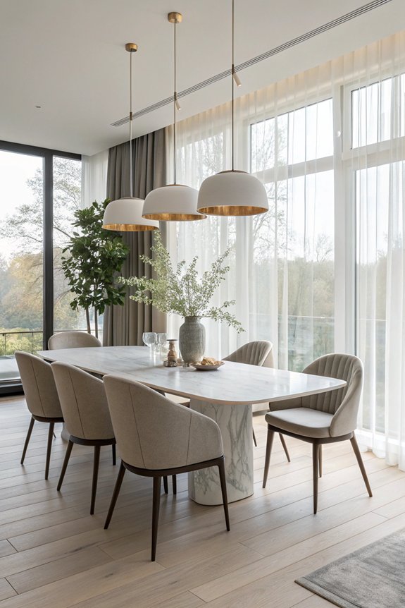 serene minimalist dining design