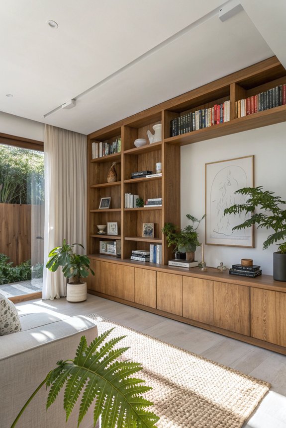 showcase decor with open shelving