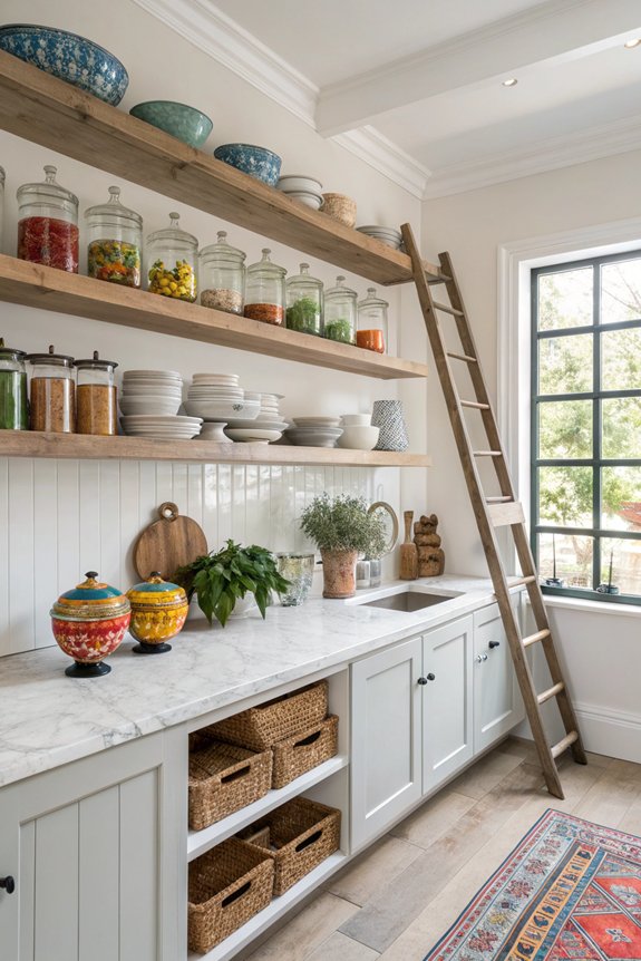 showcase style with shelving