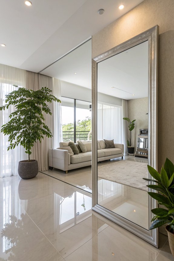 sleek modern frameless mirrors