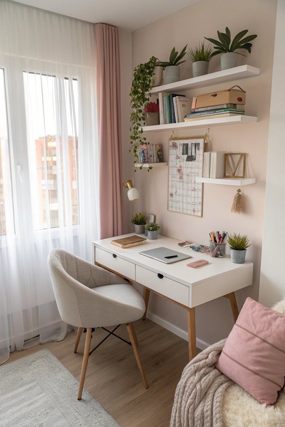 slim desk small workspace