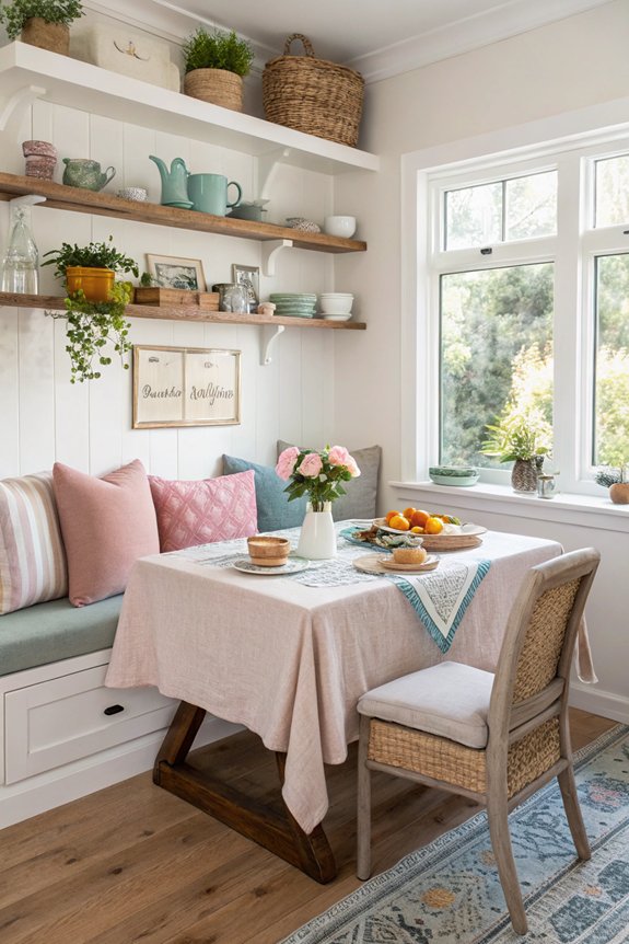 smart storage for breakfast nook
