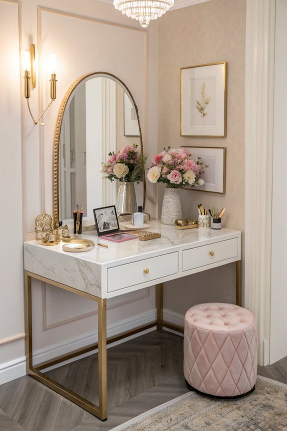 space saving corner dressing tables