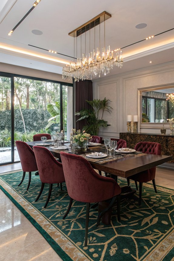 statement rug enhances ambiance