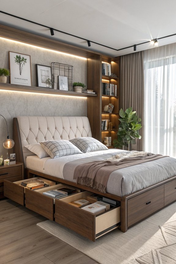 stylish beds with storage