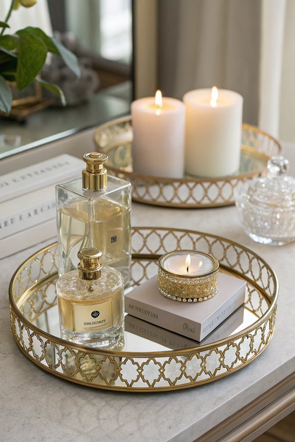 stylish decorative mirror trays