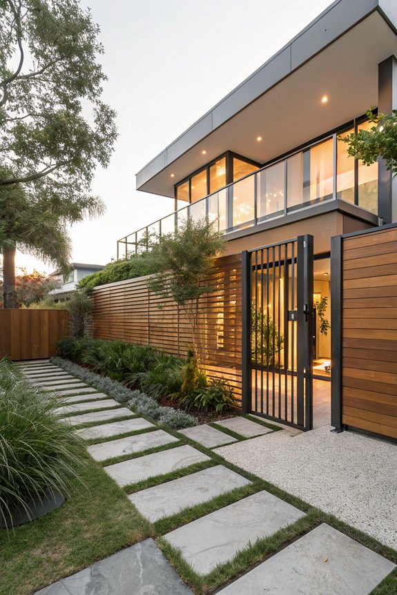 stylish fencing enhances curb appeal