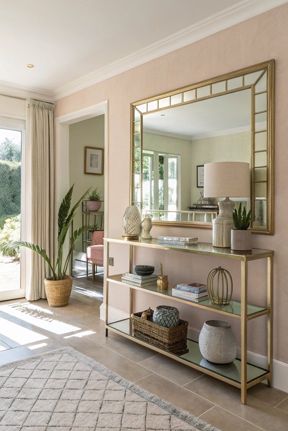 stylish functional mirrored shelves
