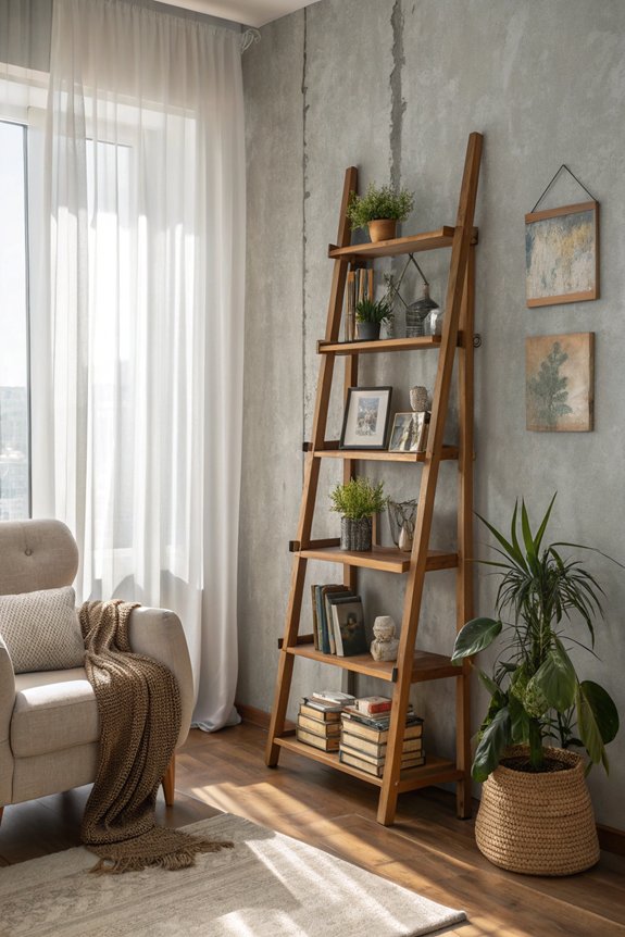 stylish modern ladder shelves