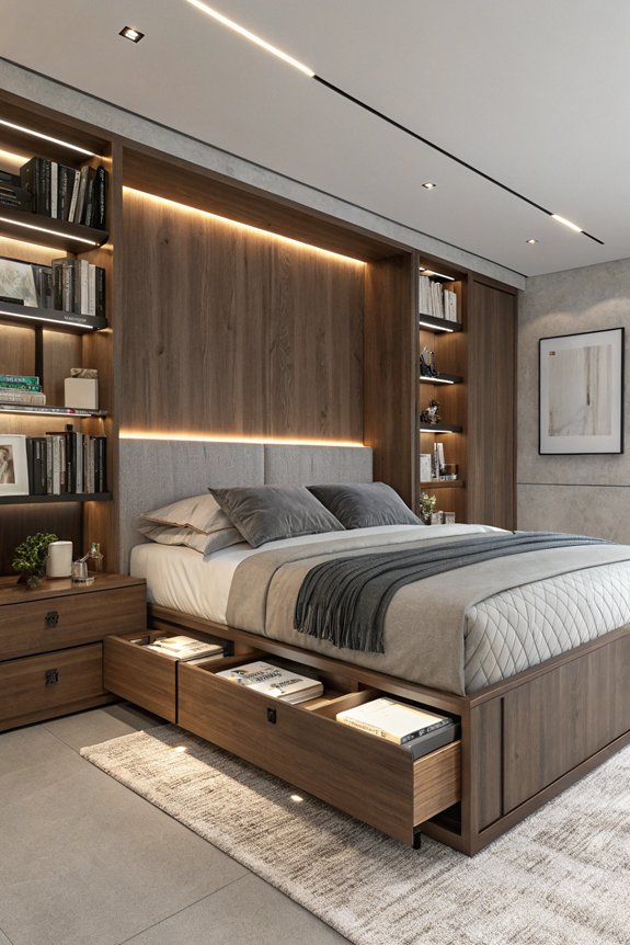 stylish organized storage beds