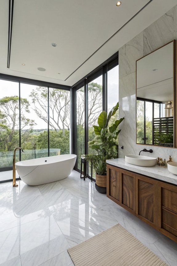 sustainable open concept bathrooms