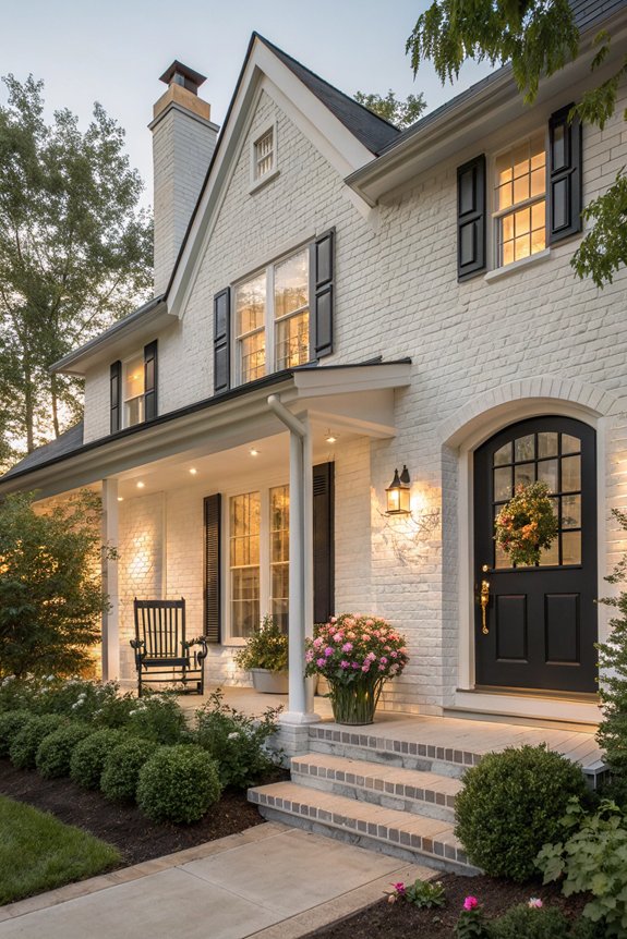 trim colors for white brick