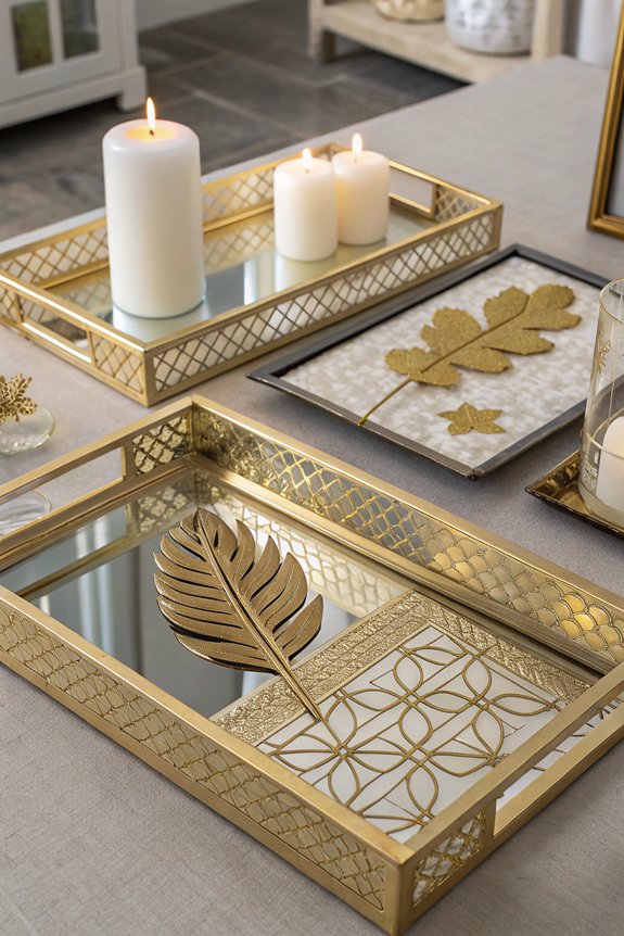 unique statement mirror trays