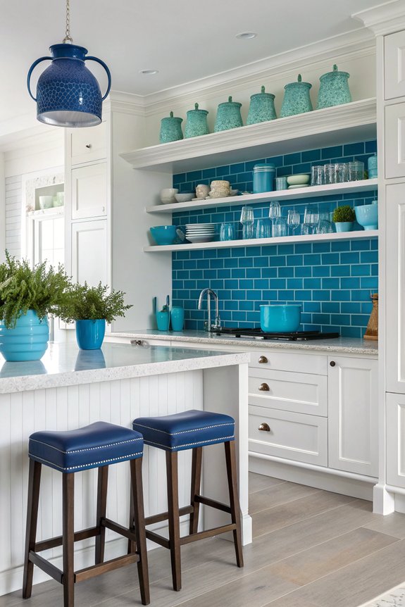 vibrant blue kitchen accessories