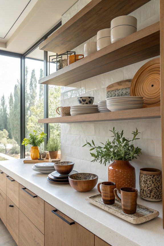 vibrant ceramic kitchen displays
