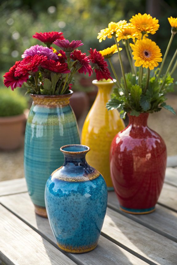 vibrant floral vase decor