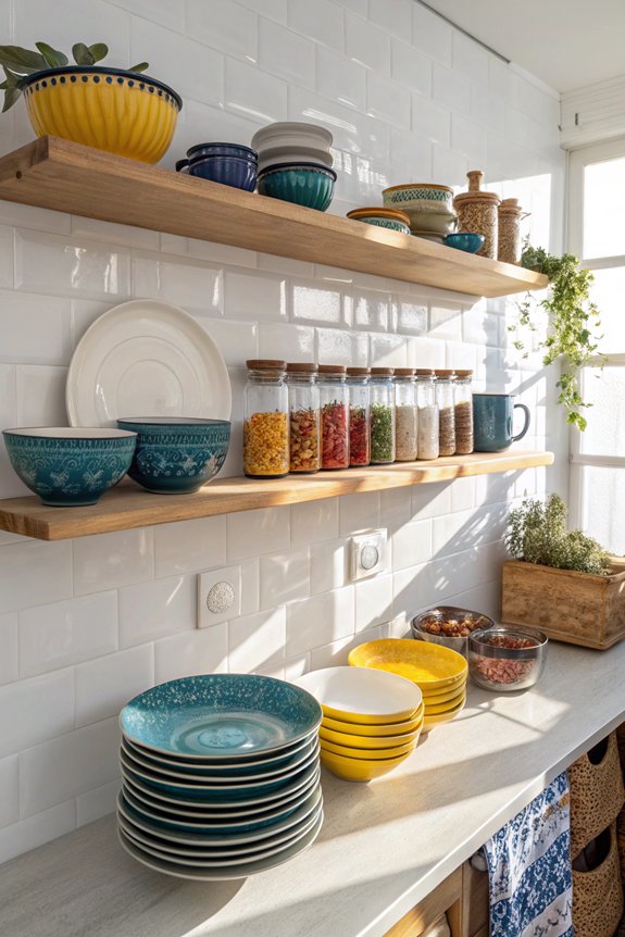 vibrant kitchen dish display
