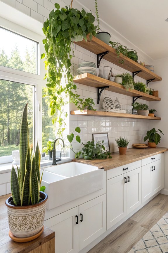 vibrant kitchen plant display