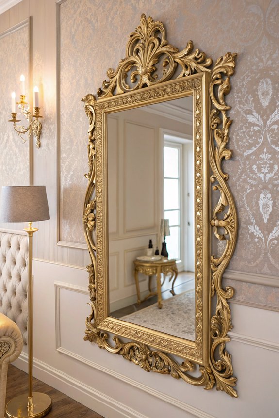 vintage ornate gold mirrors
