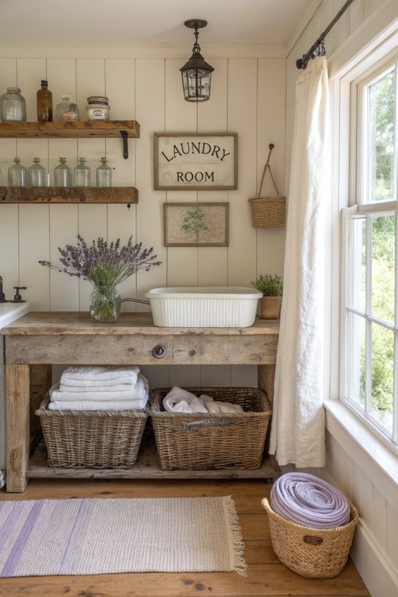 warm inviting laundry decor