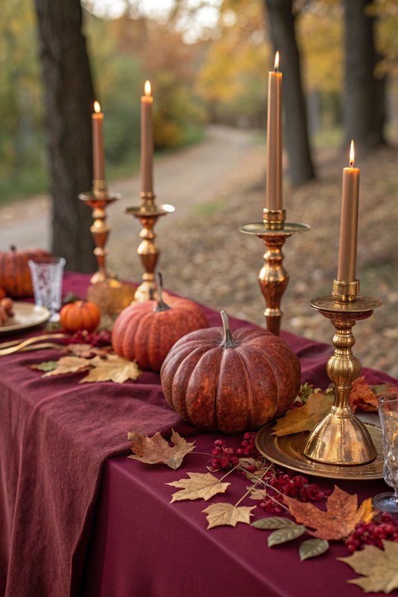 warm metals enhance autumn decor
