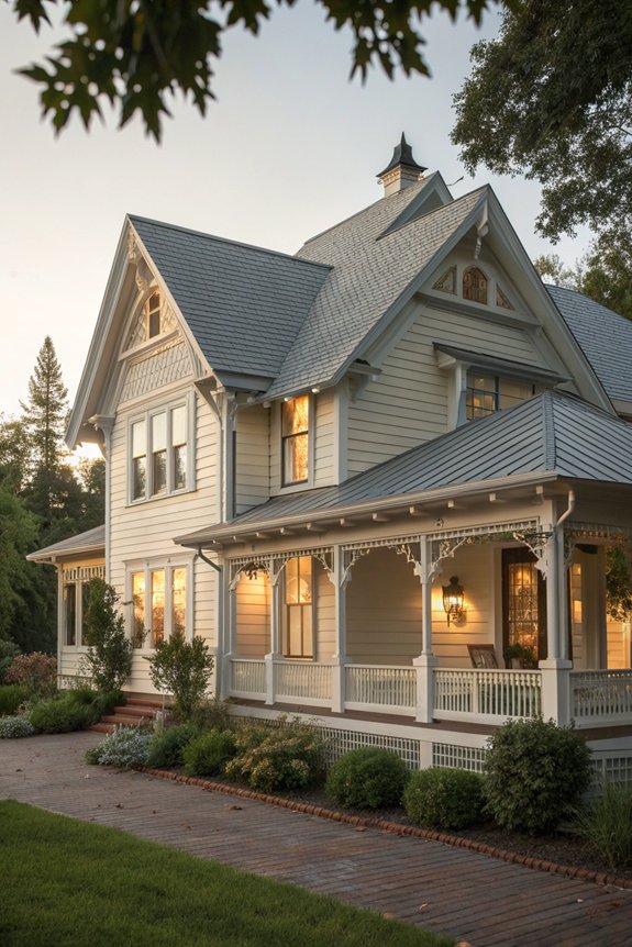 warm white exterior charm