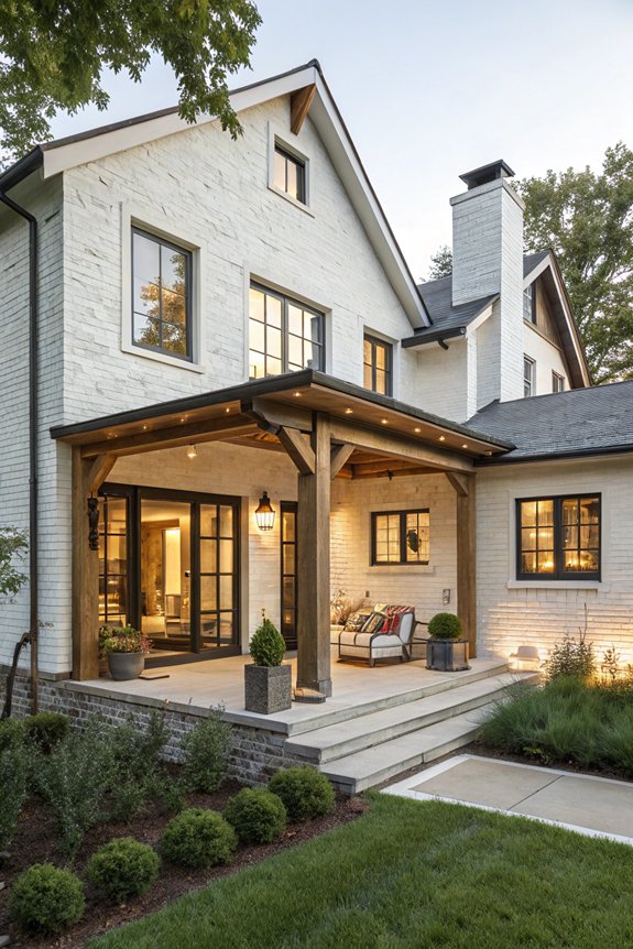 white brick natural wood