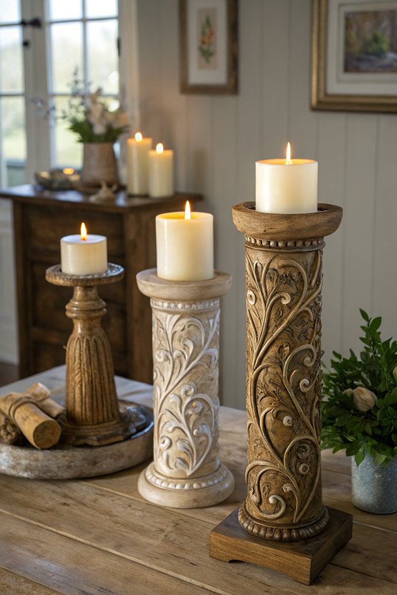 artistic handcrafted candle holders