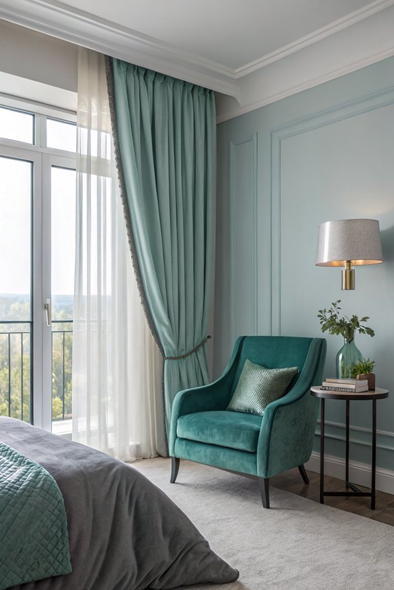 bold accents enhance serenity