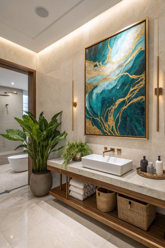 bold art transforms bathrooms