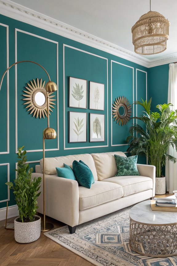 bold colorful statement wall