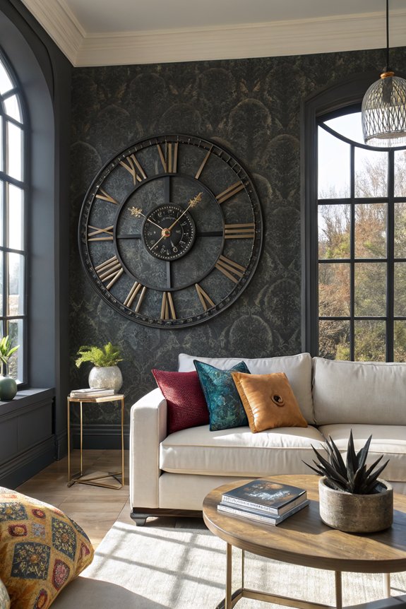 bold statement timepieces enhance decor