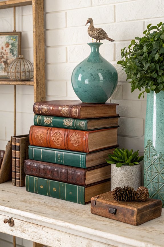 books and decorative objects
