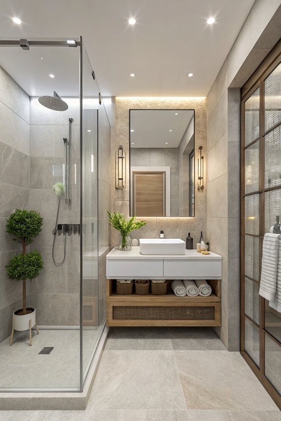 clear glass shower enclosure