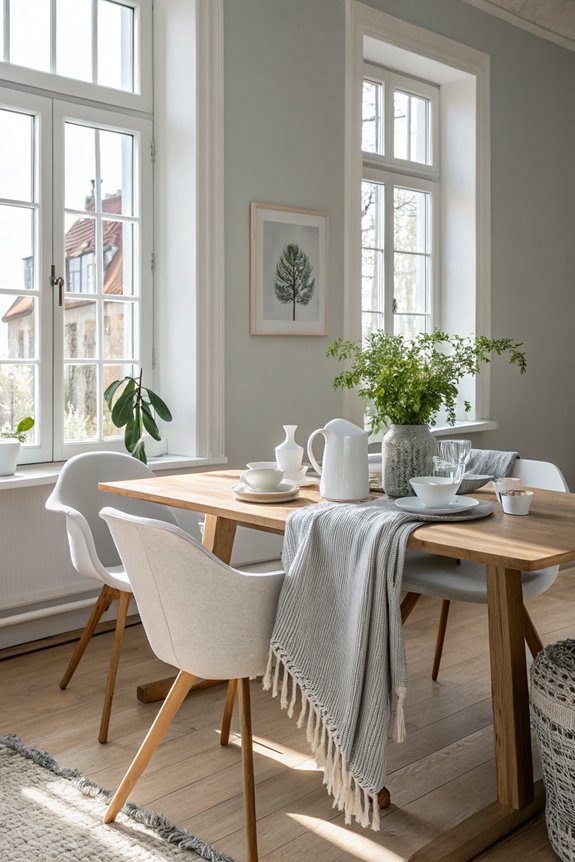 clutter free scandinavian dining