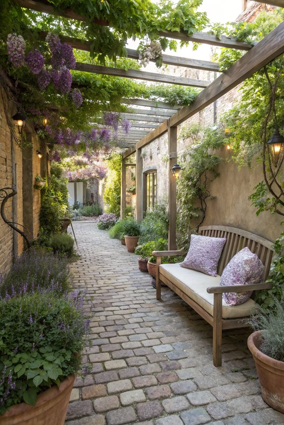 cohesive themed courtyard garden