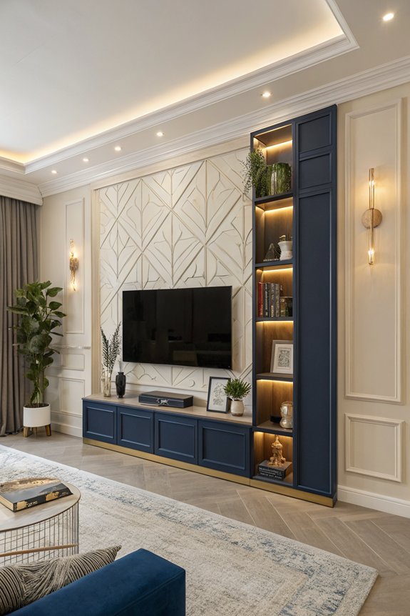 color blocking tv area