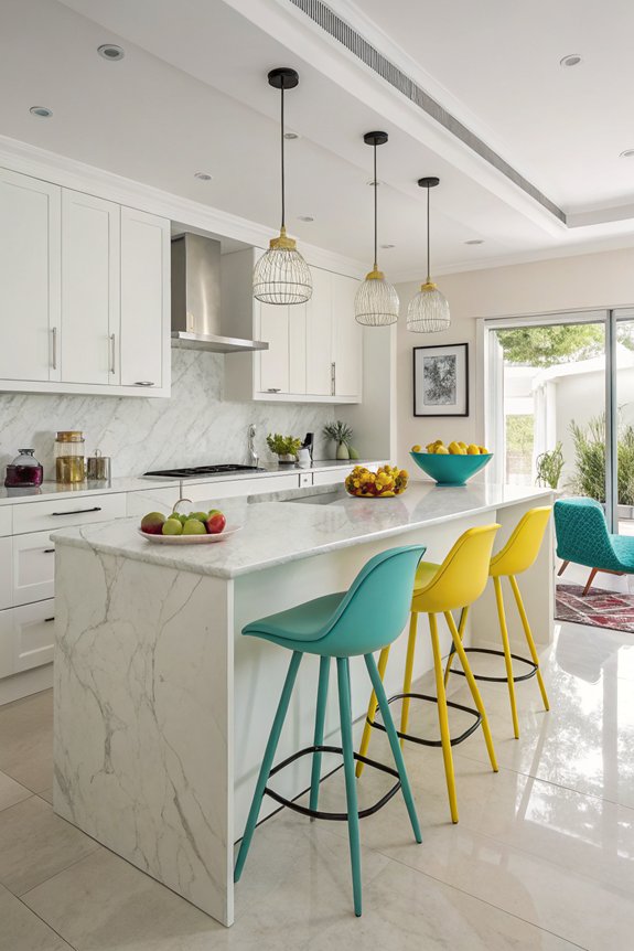 colorful bar stools elevate