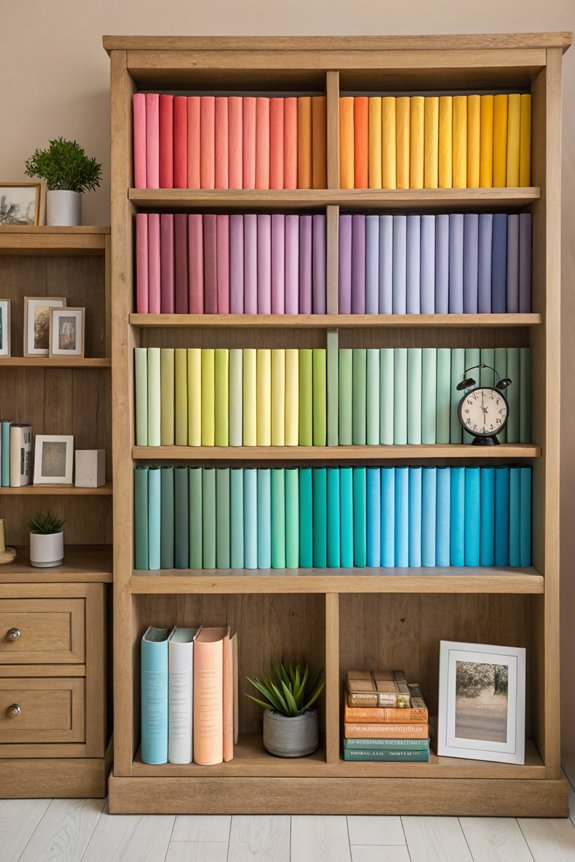 colorful bookshelves enhance aesthetics