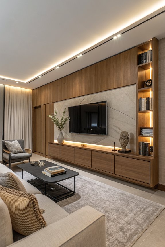 conceal tv with sliding panel