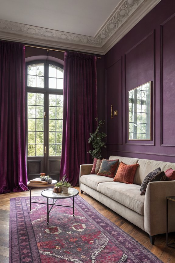 cozy ambiance with purples
